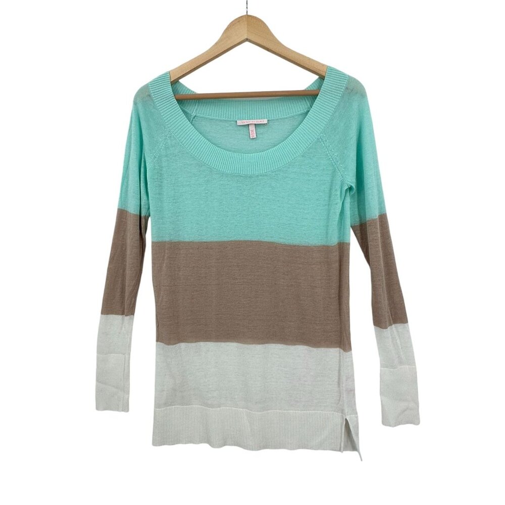 Victoria's Secret Pullover Sweater Womens Size S Colorblock Lightweight Romantic
